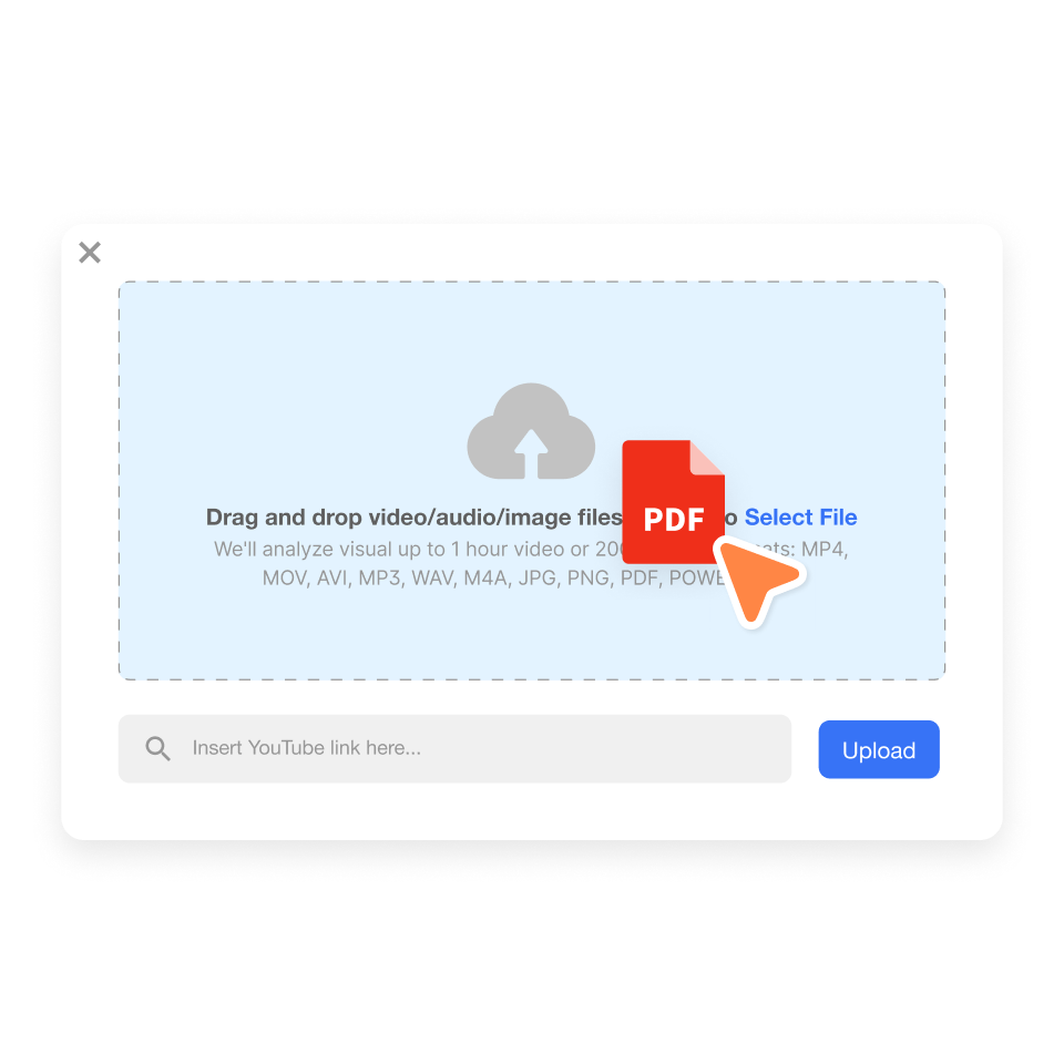 Upload your PDF to Visla’s PDF to video converter by dragging and dropping your file.